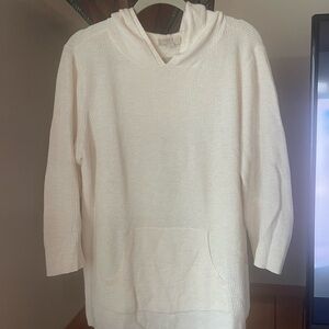 LOFT Beautiful Cream color hooded comfortable Sweater Size L